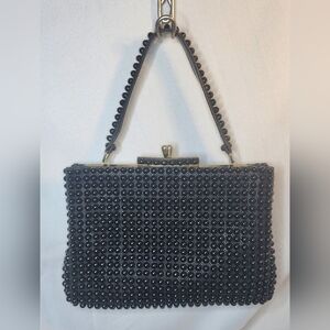 Vintage Black Beaded evening handbag